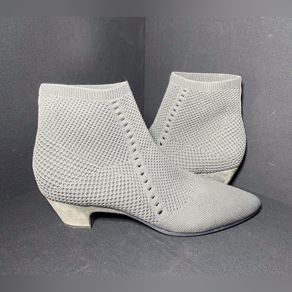 Eileen Fisher Purl Recycled Stretch Knit Bootie Graphite W10 - Picture 4 of 9